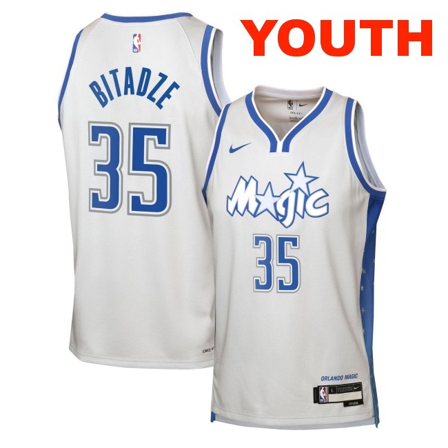 Youth Orlando Magic #35 Goga Bitadze White 2025-26 City Edition Swingman Stitched Jersey