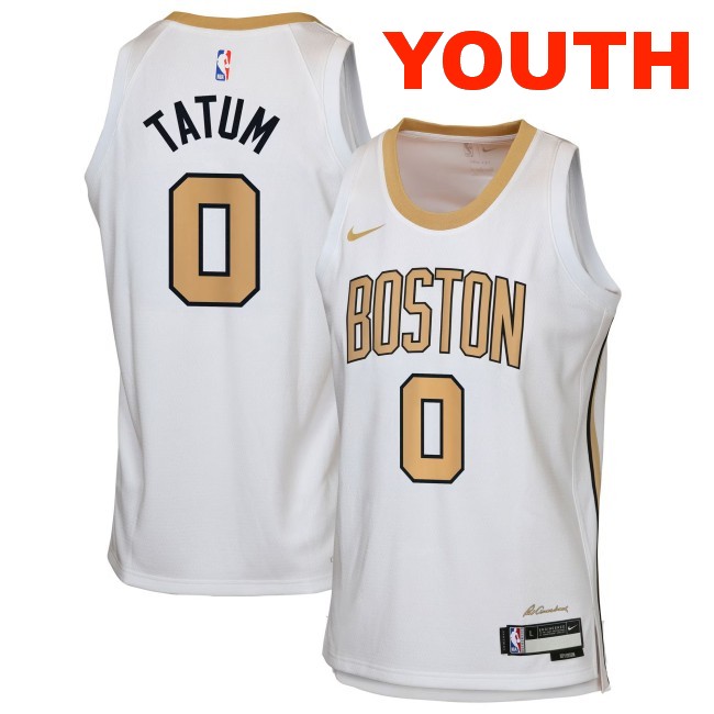 Youth Boston Celtics #0 Jayson Tatum White Nike 2025-26 City Edition Swingman Stitched Jersey