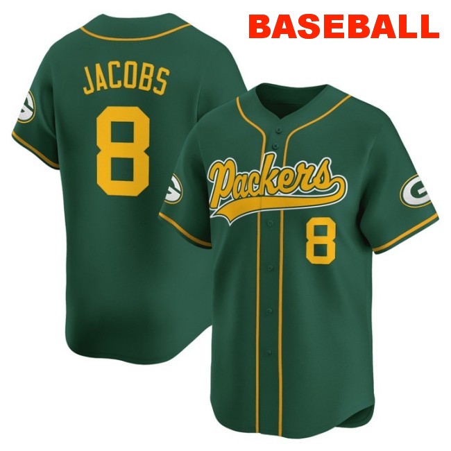 Men's Green Bay Packers #8 Baseball 2025 Nike Limited Stitched Jersey Green