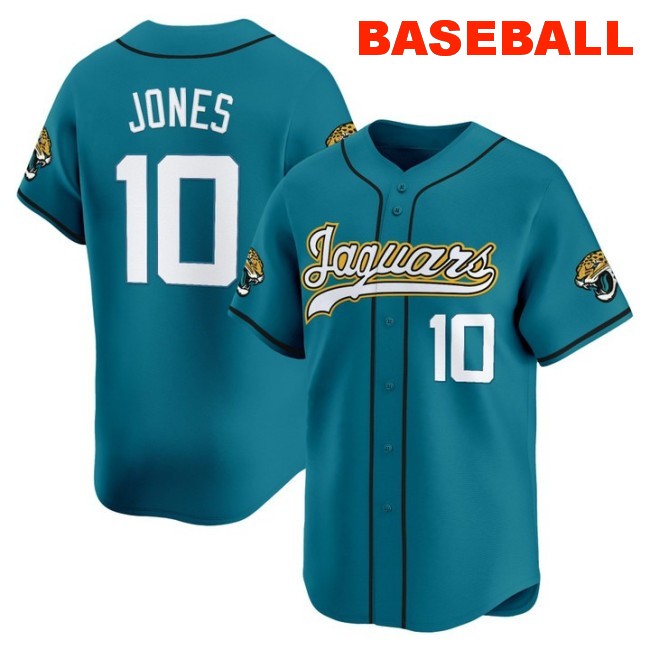 Men's Jacksonville Jaguars #10 Mac Jones Baseball Nike 2025 Limited Stitched Jersey Teal