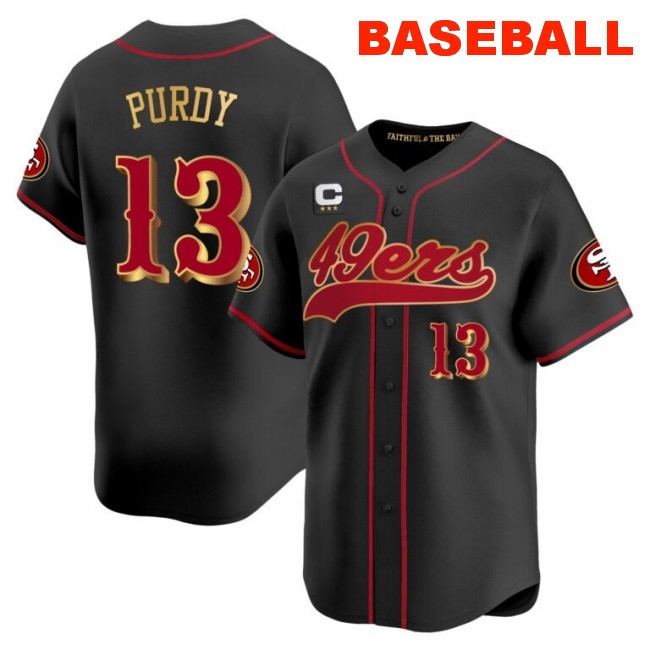Men's San Francisco 49ers #13 Brock Purdy Baseball Nike 2025 “Rivalries” Vapor Limited Stitched Jersey Black