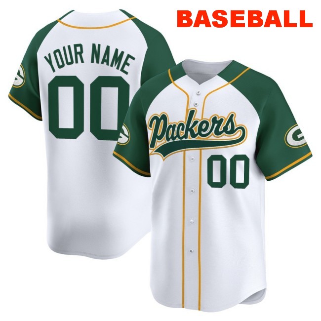 Nike Green Bay Packers Custom Baseball 2025 Limited Stitched Jersey Green Alternate