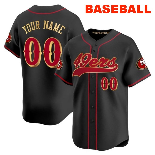 Nike San Francisco 49ers Custom Baseball 2025 “Rivalries” Black Vapor Limited Stitched Jersey