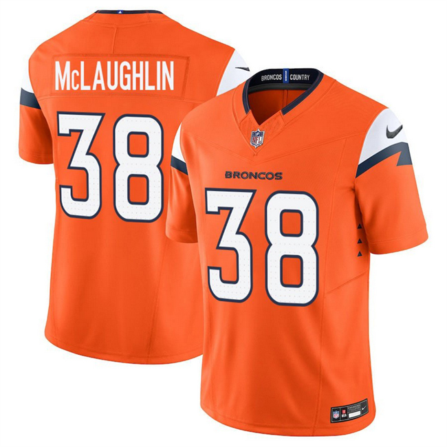 Men's Denver Broncos #38 Jaleel McLaughlin Orange 2025 F.U.S.E. Vapor Limited Stitched Football Jersey