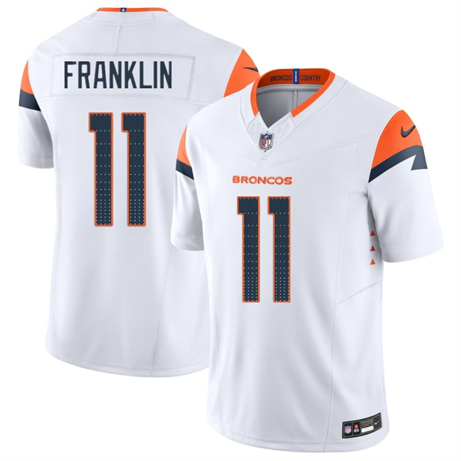 Men's Denver Broncos #11 Troy Franklin White 2025 F.U.S.E. Vapor Limited Stitched Football Jersey