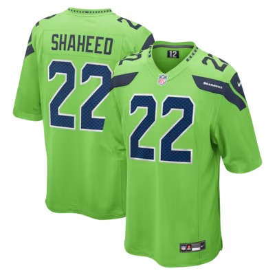 Men's Seattle Seahawks #22 Rashid Shaheed Neon Green Alternate 2 Vapor Limited Stitched Jersey