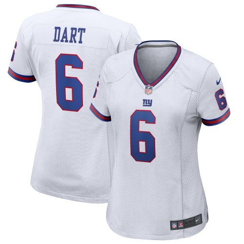 Women's New York Giants #6 Jaxson Dart Nike White Alternate Vintage White Stitched Vapor Limited Jersey