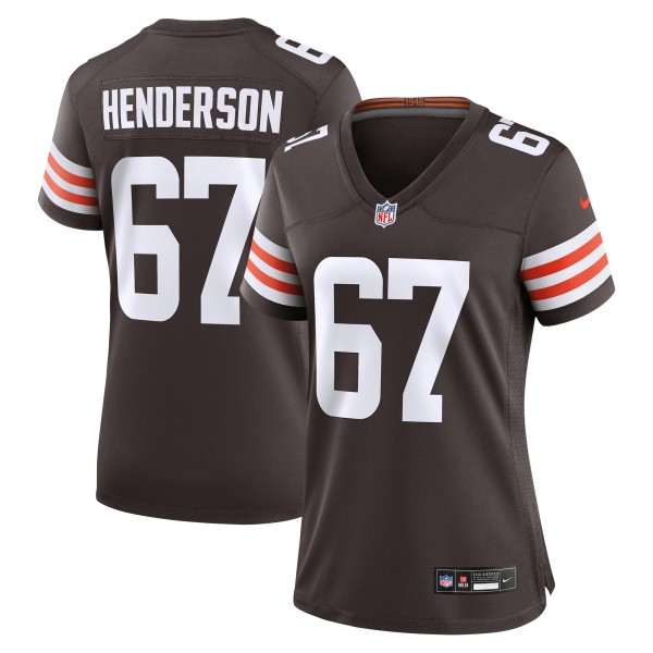 Women's Cleveland Browns #67 LaDarius Henderson Nike Brown Team Stitched Game Jersey