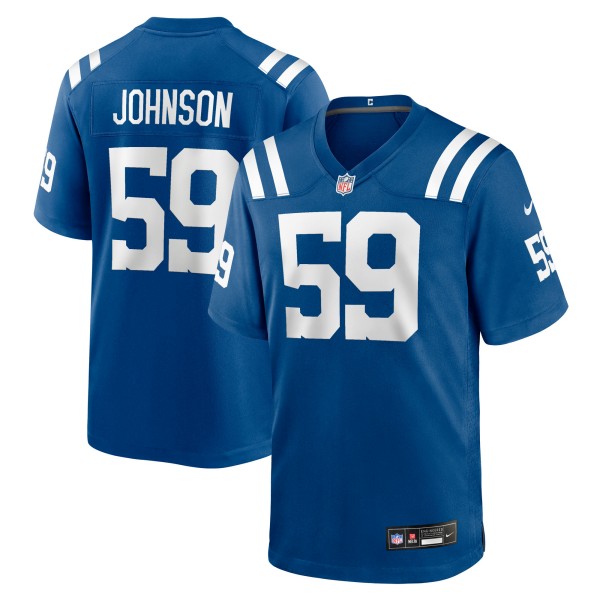 Men's Indianapolis Colts #59 Buddy Johnson Nike Royal Team Stitched Game Jersey
