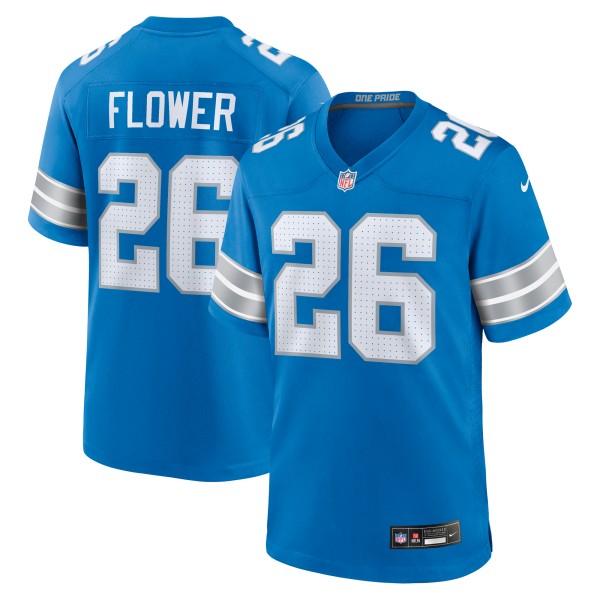 Men's Detroit Lions #26 Tre Flowers Nike Blue Team Stitched Game Jersey