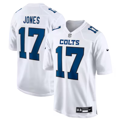 Men's Indianapolis Colts #17 Daniel Jones Nike Tundra White Fashion Stitched Game Jersey