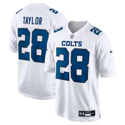 Men's Indianapolis Colts #28 Jonathan Taylor Nike Tundra White Fashion Stitched Game Jersey