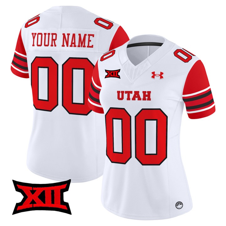 Women's Utah Utes Custom football 2025 Vapor F.U.S.E. Limited Stitched Jersey White