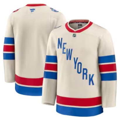 Men's New York Rangers Blank Beige 2026 Winter Classic Premium Stitched Jersey