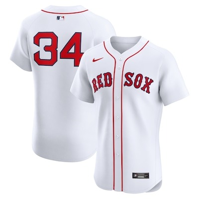 Men's Boston Red Sox #34 David Ortiz White Home 2025 Retired Player Nike Limited Stitched Jersey NO NAME