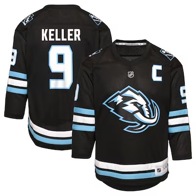 Youth Utah Mammoth #9 Clayton Keller Black Home Stitched Replica Hockey Jersey