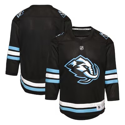 Youth Utah Mammoth Blank Black Home Replica Stitched Hockey Jersey