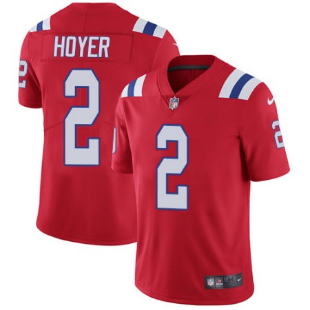 Men's New England Patriots #2 Brian Hoyer Red Alternate Limited Vapor Untouchable Stitched Jersey