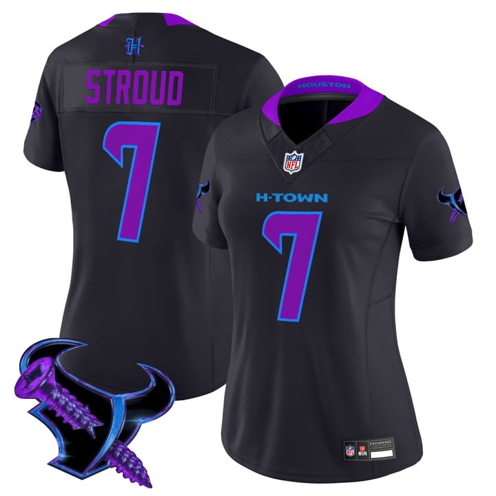 Women's Houston Texans #7 2025 C.J. Stroud DJ Screw Vapor F.U.S.E. Limited Stitched Jersey Black