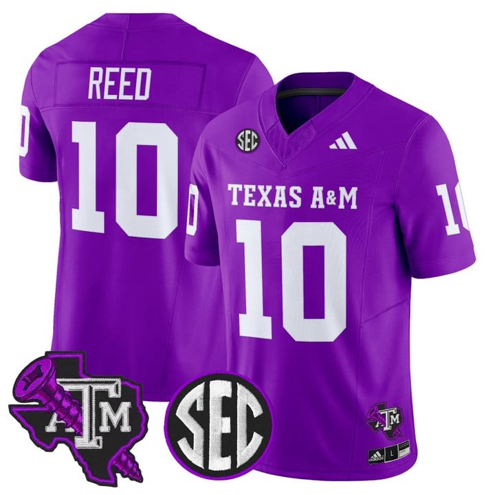 Men's Texas A&M Aggies #10 Marcel Reed DJ Screw Vapor F.U.S.E. Limited Stitched football Jersey Purple