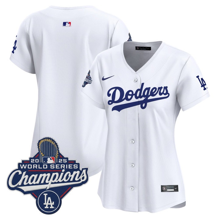 Women's Dodgers Blank 2025 World Series Champions Nike Limited Jersey White