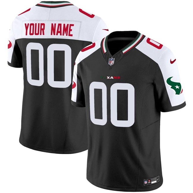 Men's Houston Texans Active Player Custom Black_White 2024 F.U.S.E Mexico Vapor Limited Stitched Football Jersey