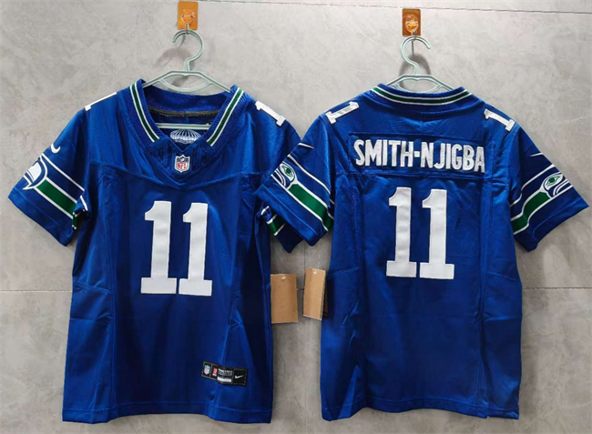 Youth Seattle Seahawks #11 Jaxon Smith-Njigba Royal 2024 F.U.S.E Throwback Vapor Limited Stitched Football Jersey