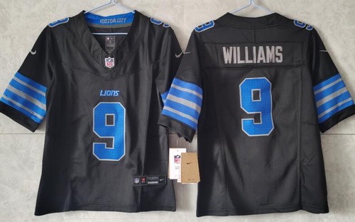 Youth Detroit Lions #9 Jameson Williams Limited Black FUSE Vapor Jersey
