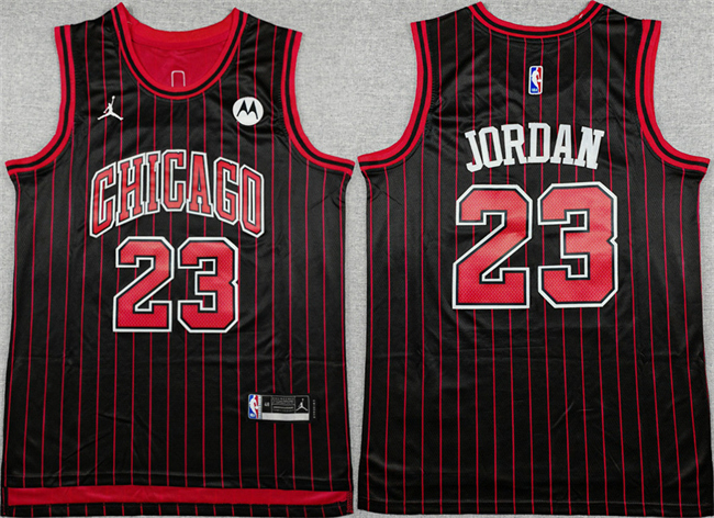 Men's Chicago Bulls #23 Michael Jordan Black 2024-25 City Edition Stitched Basketball Jersey