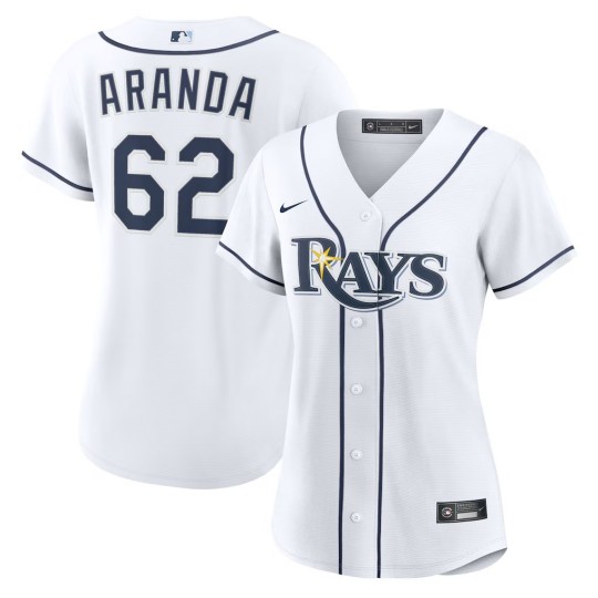 Women's Tampa Bay Rays #62 Jonathan Aranda White Nike Home Replica Jersey