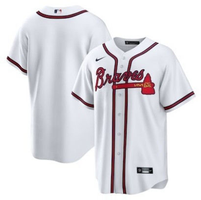 Big Size 4XL-8XL Men's Atlanta Braves Nike Home Replica Stitched Jersey - White