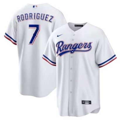 Men's & Women's & Youth Texas Rangers #7 Ivan Rodriguez White Nike Home Retired Player Replica Stitched Jersey