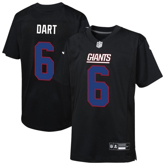 Youth New York Giants #6 Jaxson Dart Carbon Black Nike Fashion Game Stitched Jersey