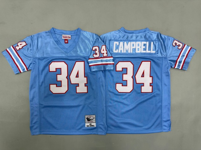 Youth Tennessee Titans Oilers #34 Earl Campbell Light Blue 1979 Throwback Stitched Jersey