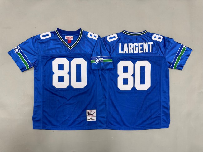 Youth Seattle Seahawks #80 Steve Largent Blue 1985 Throwback Stitched Jersey