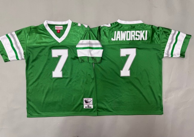 Youth Philadelphia Eagles #7 Ron Jaworski Kelly Green 1980 Throwback Stitched Jersey
