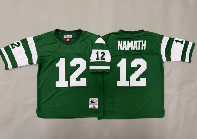 Youth New York Jets #12 Joe Namath Green 1968 Throwback Stitched Jersey