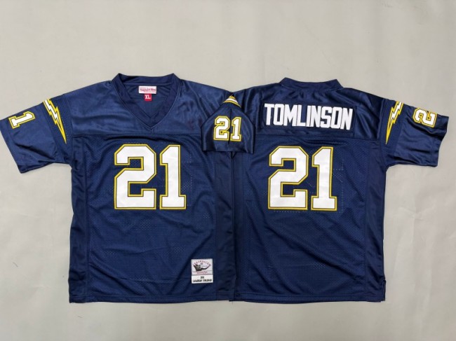 Youth Los Angeles Chargers #21 LaDainian Tomlinson Navy 2002 Throwback Stitched Jersey