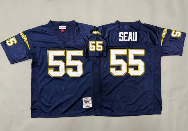 Youth Los Angeles Chargers #55 Junior Seau Navy 1994 Throwback Stitched Jersey