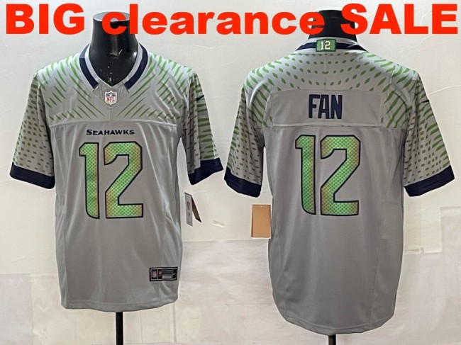 Clearance SALE Mens & Womens & Youth Seattle Seahawks #12 Fan 2025 “Rivalries” F.U.S.E. Stitched Jersey Wolf Gray