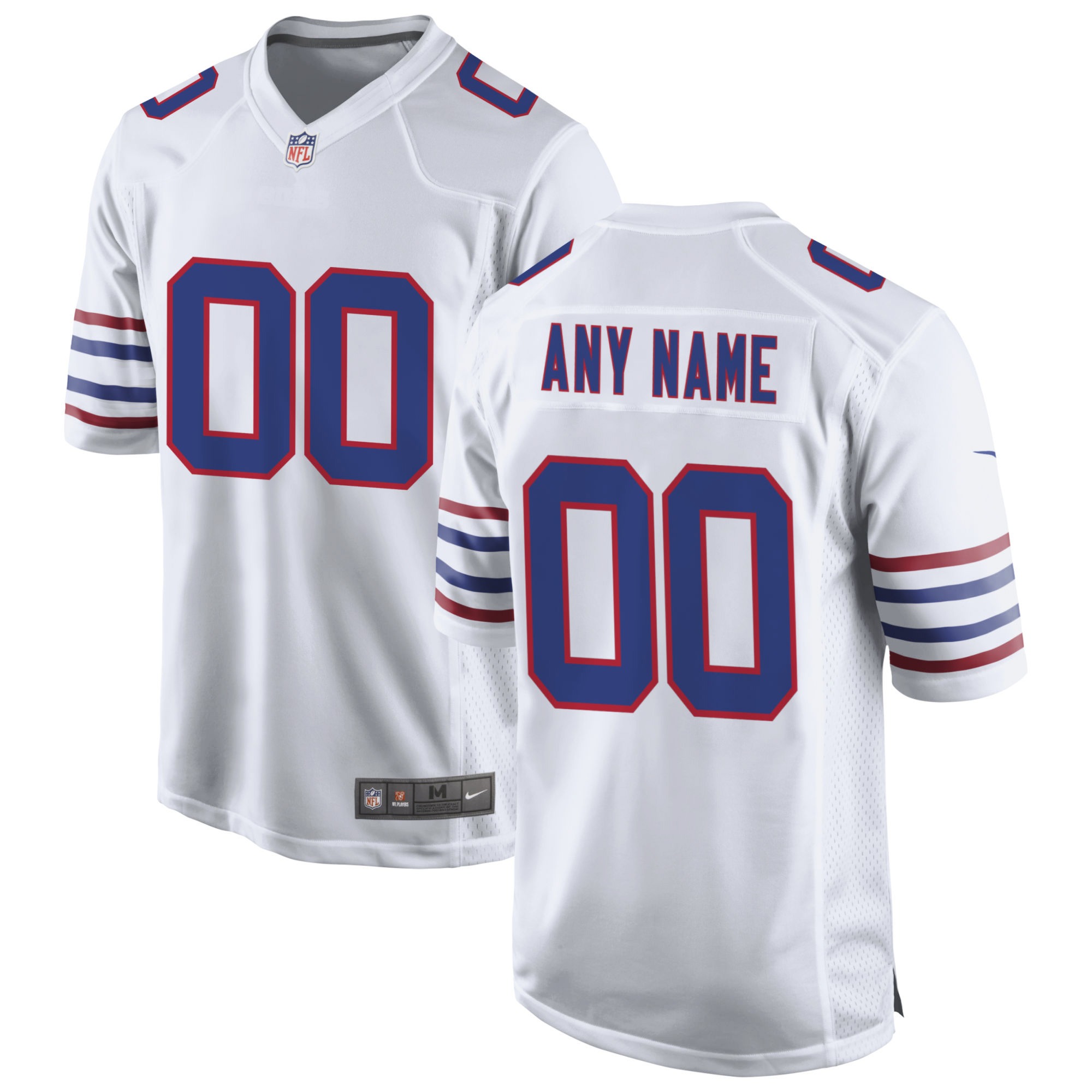 Men's & Women's & Youth Buffalo Bills Custom White Nike Alternate Game Stitched Jersey
