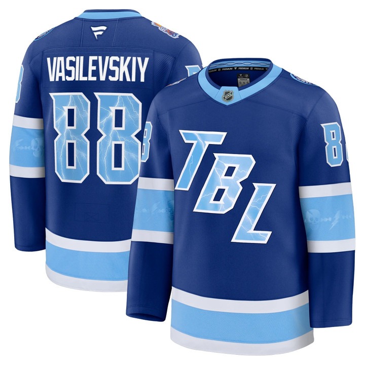 Men's Tampa Bay Lightning #88 Andrei Vasilevskiy Blue 2026 Stadium Series Stitched Jersey