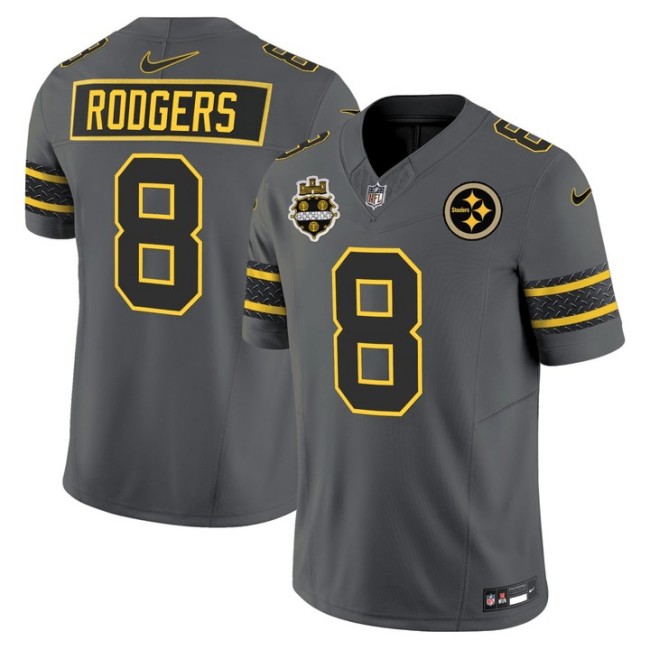 Men's Pittsburgh Steelers #8 Aaron Rodgers Gray F.U.S.E. Limited Stitched Jersey
