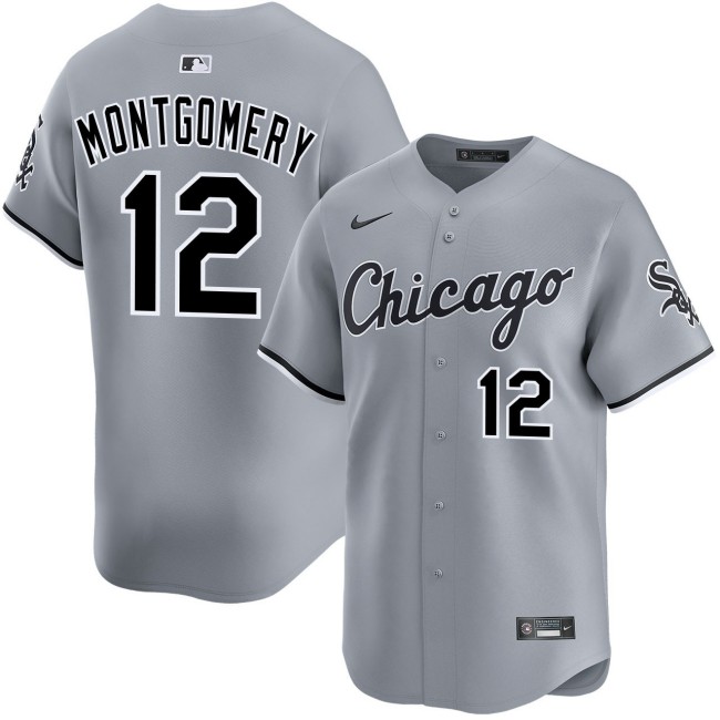 Men's Chicago White Sox #12 Colson Montgomery Grey Road Nike Limited Stitched Baseball Jersey