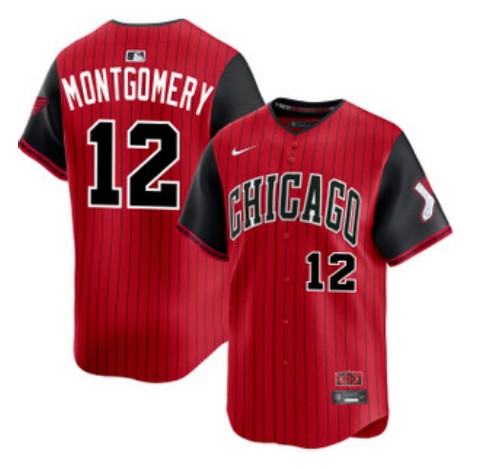 Men's Chicago White Sox #12 Colson Montgomery Red Black 2025 City Connect Limited Stitched Baseball Jersey