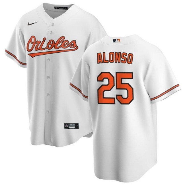 Men's Baltimore Orioles #25 White Nike Home Replica Stitched Baseball Jersey