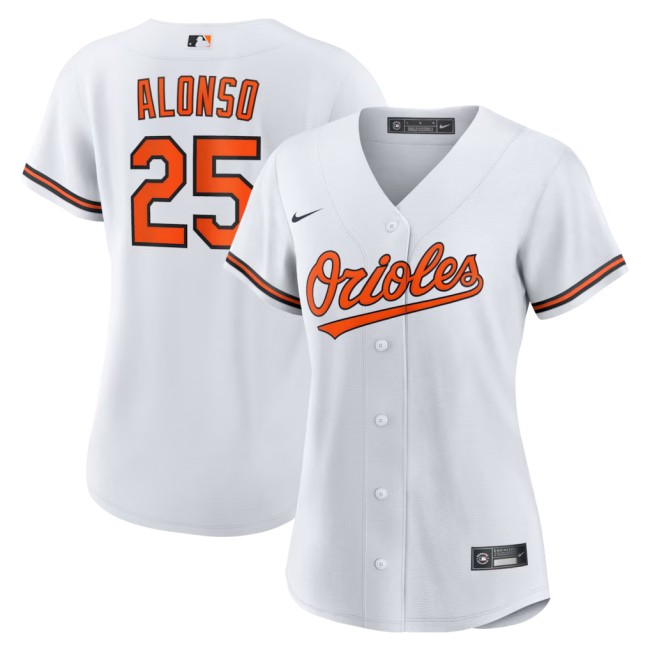Women's Baltimore Orioles #25 Pete Alonso White 2025 Nike Home Replica Jersey