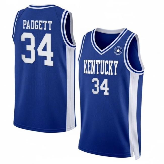 Men's Kentucky Wildcats #34 Scott Padgett Blue Stitched Basketball Jersey