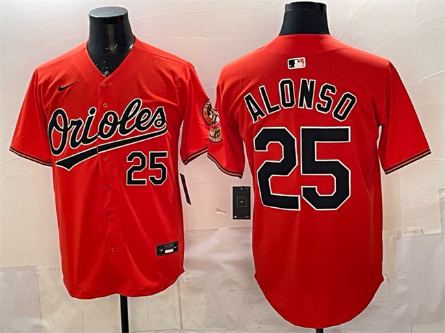 Men's Baltimore Orioles #25 Pete Alonso Orange 2025 Limited Stitched Baseball Jersey