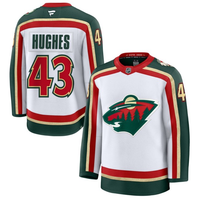 Men's Minnesota Wild #43 Quinn Hughes White 25th Anniversary 2025 Stitched Premium Jersey
